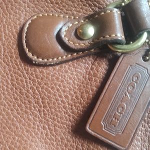 Vintage large leather Coach tote bag purse